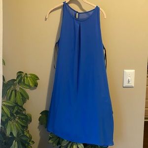 Blue Dress! High neck with a necklace